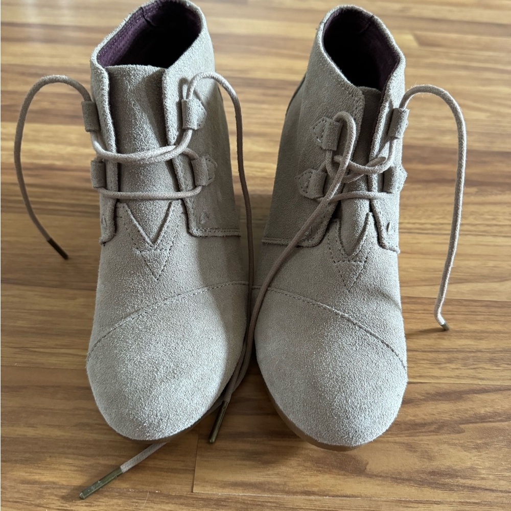Tan booties worn like new